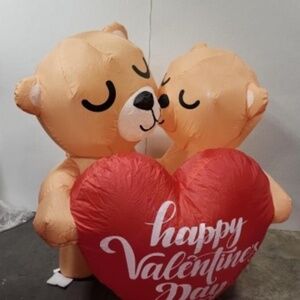 Happy Valentine's Blow Inflatable Couple Bear Approximately 4 Feet Home Decor